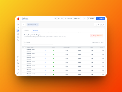 Warmy / Dashboard / Groups / Templates branding ui