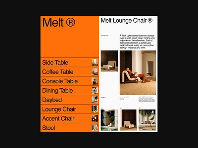 Melt Furniture Exploration archi architecture design furniture graphic design grid design interior interior design layout materials minimal minimalist modern photography typography ui web design website whitespace