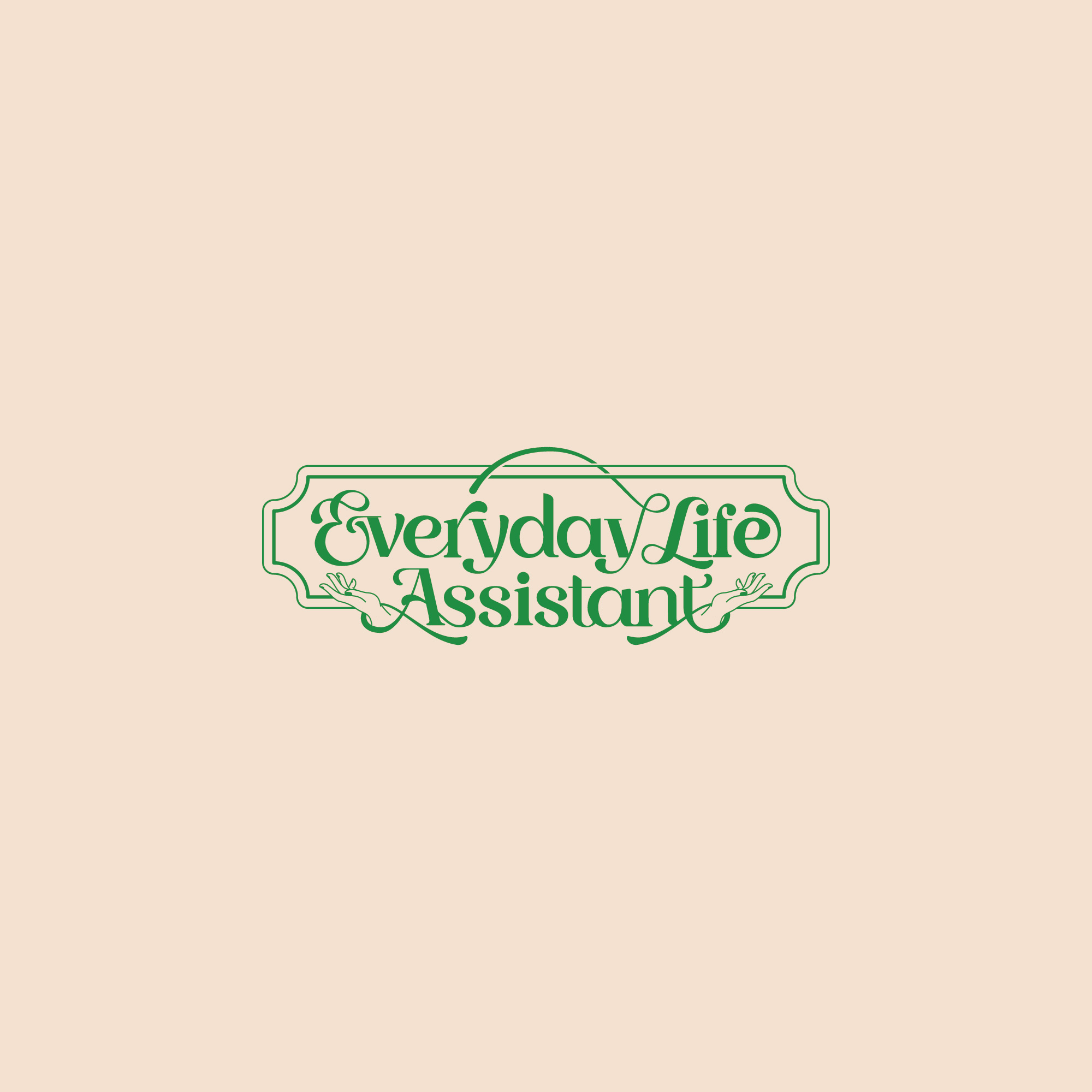 everyday life assistant abstract assistant branding brandmark classic hands helper lettering logo logotype wordmark