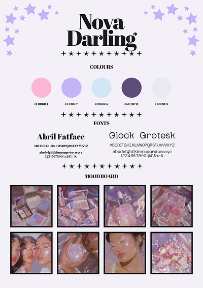 nova darling brand guide branding design graphic design logo typography