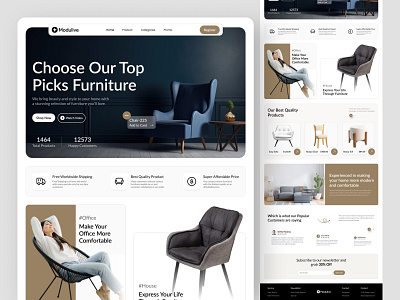 Furniture Store Landing Page antdesk chair e commerce ecommercestore efatuix furniture furniture shop furniture store homepage interior interior design landing page product product page responsive design shop sofa store web design website