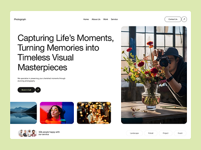 Photogroph - Photographer Studio Portfolio design figma landing page landing page design ui uiux ux web design website website design