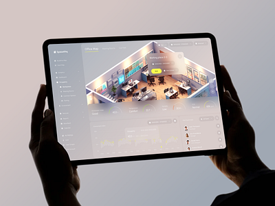 Spacetihq Dashboard - Office Workspace Optimization ai app b2b business crm dashboard design interface office optimisation product saas service software space ui ux web workspace