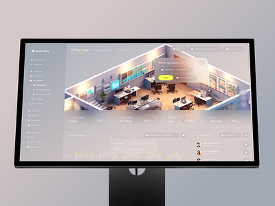 Spacetihq Dashboard - Office Workspace Optimization ai app b2b business crm dashboard design interface office optimisation product saas service software space ui ux web workspace