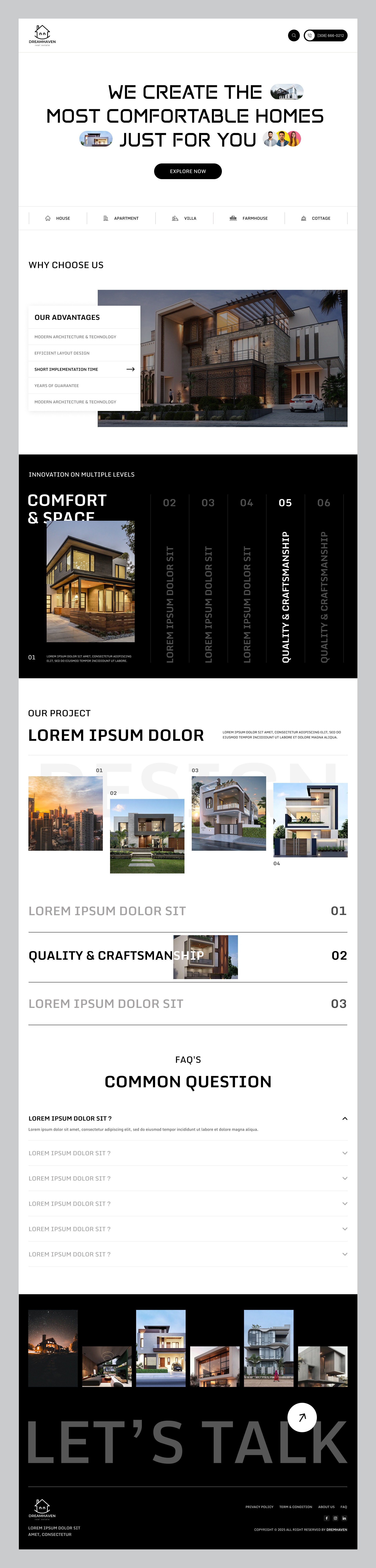 DreamHaven -Real Estate landing page branding graphic design logo ui