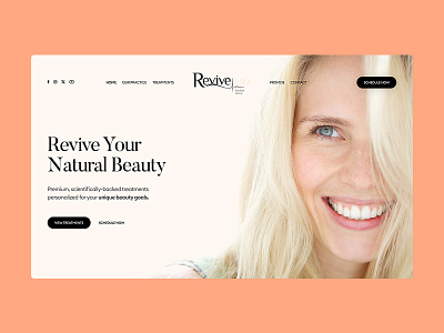 Revive MD Website Redesign clean design studio graphic design hero home page landing landing page luxury med spa minimal premium ui ux web web design website redesign wellness center