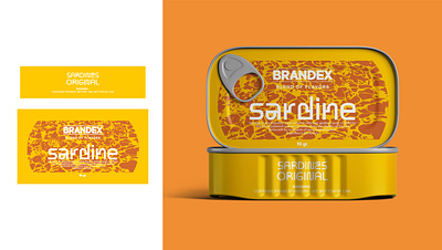 Brandex Sardine Can: Original Flavor Packaging label design