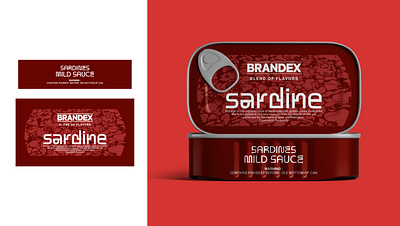 Brandex Sardine Can: Mild Sauce Packaging label design
