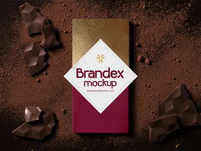 Brandex Dark Chocolate: Premium Fudge Bar Packaging mockup