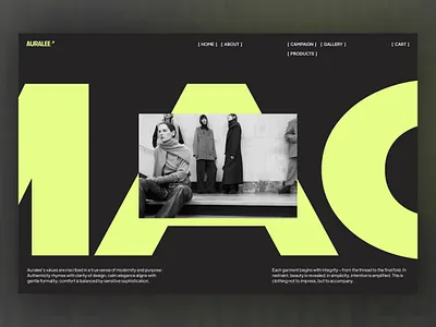 Auralee - Modern Fashion Company Profile Website - About Page about page about us page awwwards bold branding clothing company profile contemporary ecommerce elegant fashion graphic design landing page luxury minimalist modern seo ui web design website