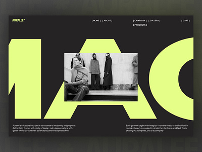 Auralee - Modern Fashion Company Profile Website - About Page about page about us page awwwards bold branding clothing company profile contemporary ecommerce elegant fashion graphic design landing page luxury minimalist modern seo ui web design website