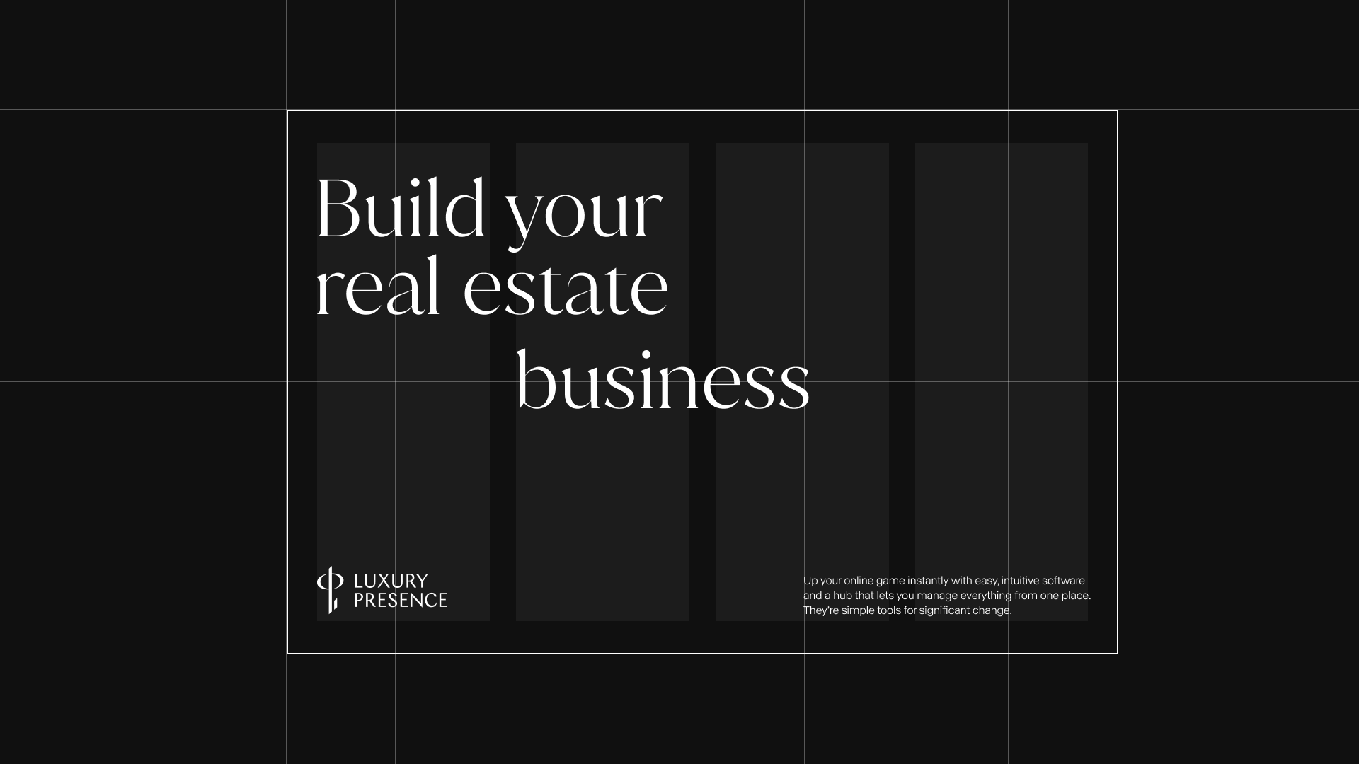Luxury Presence - Brand Identity animation branding design illustration layout design logo luxury brand minimal motion graphics platform real estate real estate branding saas typography vector