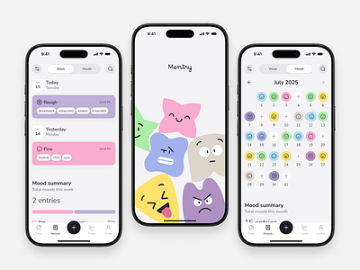 Mood Tracking App — Mood Tracker Mobile UI branding daily check in emotional tracking ios app mental health minimal ui mobile app mobile interface mood tracker onboarding soft design ui ui design ux ux design wellness app