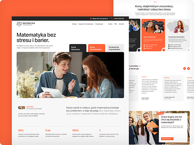 ✏️ Matematica – a math school with a heart adress bright cards clean light local minimal modern navigation orange pricing card school services study tables tabs ui ux web design webflow