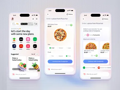 AI Food & Delivery App | Mobile App Design ai app designer app ui designer branding delivery tracking food app design food ordering app foodtech hero section minimal food ui mobile mobile app mobile app design mobile app designer product design product designer restaurant app ui ux
