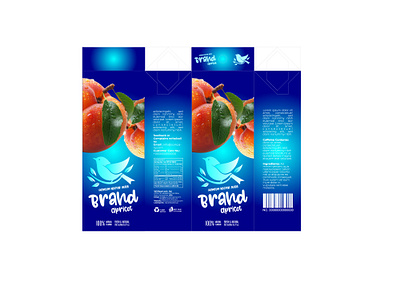 Brand Apricot Juice: Natural & Vibrant Packaging bird logo