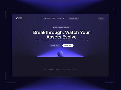 Crypto SaaS Landing Page – Web & Motion Design animation crypto design landing motion design saas ui