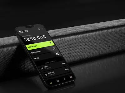 Mobile Banking App banking banking app dark mode design finance finance app minimalist modern saving uidesign user interface userinterface