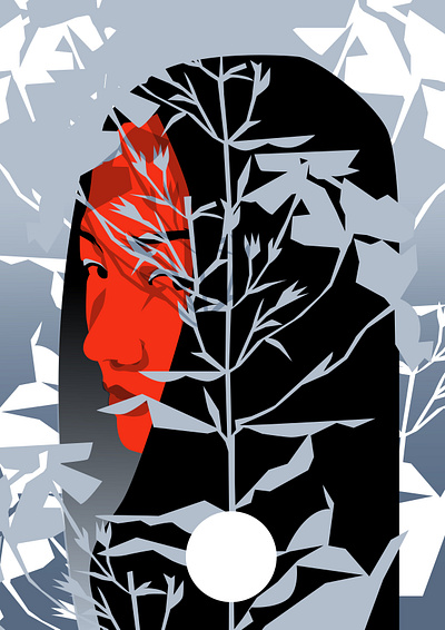 Summer shade abstract abstract flowers branding composition design editorial editorial illustration floral floral illustation floral pattern illustration laconic lines minimal portrait portrait illustration poster shapes woman portrait