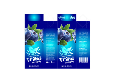 Brand Blueberry Juice: Natural & Vibrant Packaging bird logo