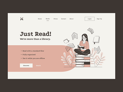 UI/UX designed for a good read for an e-library. brandidentity branding design graphic design illustration logo ui ux website design