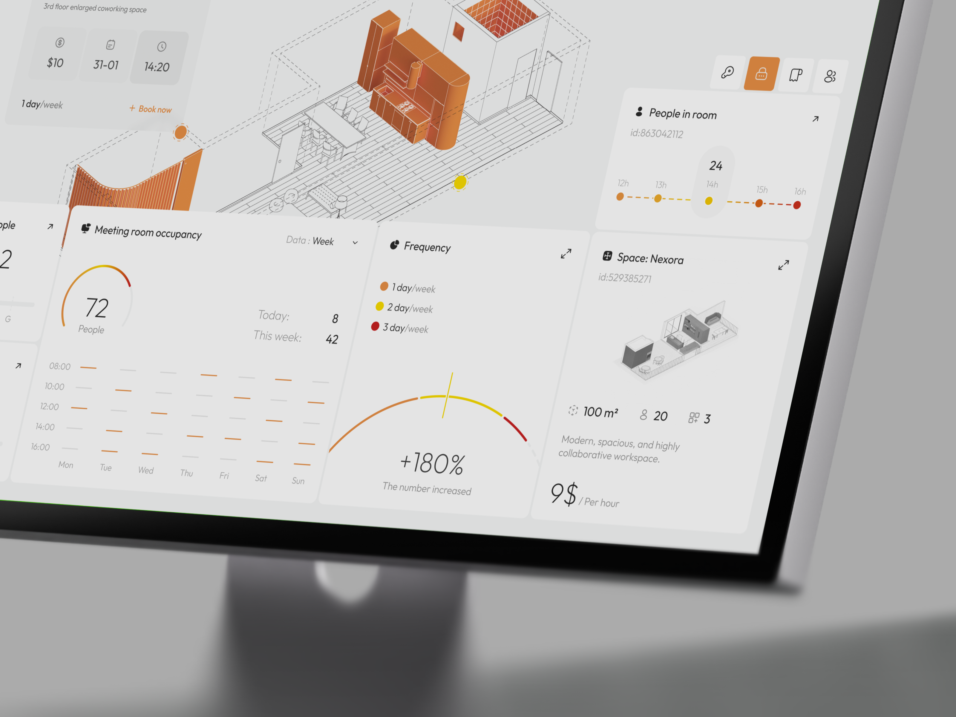 OptiSpace SaaS - Office Operating Dashboard ai app automation b2b business crm dashboard design interface management office product saas software space system ui ux web workspace