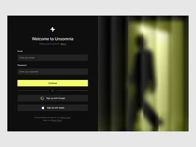 Login Page - Unsomnia analytics landing page login logo register signin ui uiux design ux website