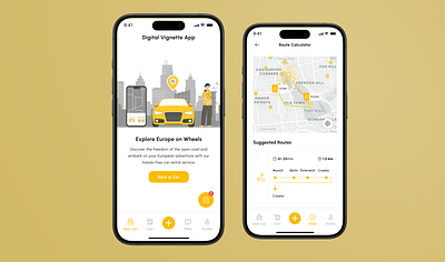Car Rental & Tracking App app design car app car rental app design graphic design logo mobile app modern design rent a car rent app ui ui design ux ux design yellow app design