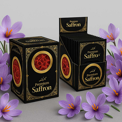 Premium Saffron Export Packaging Design export packaging packaging design packaging designer saffron packaging structural design