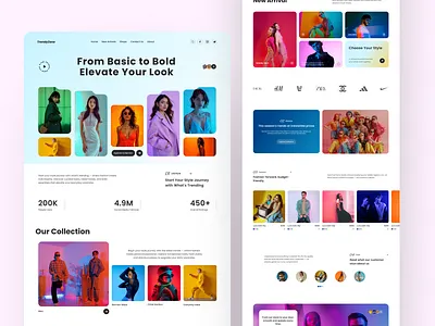 Minimal & Stylish Clothing Store Website branding colorful dribbleshot e commerce expereice landingpage modernlayout neonwebdesign shopping ui ux webdesign website youth