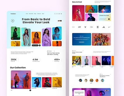 Minimal & Stylish Clothing Store Website branding colorful dribbleshot e commerce expereice landingpage modernlayout neonwebdesign shopping ui ux webdesign website youth