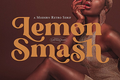 Lemon Smash Modern Retro Serif Font branding ligature font ligature serif pop culture serif font sign sign painting vintage