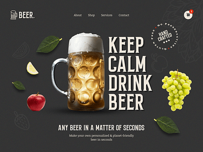 Beer. 🍺 animation beer beer website css design dribbble figma flat frontend fruit hero interface minimal product service startup ui ux web website