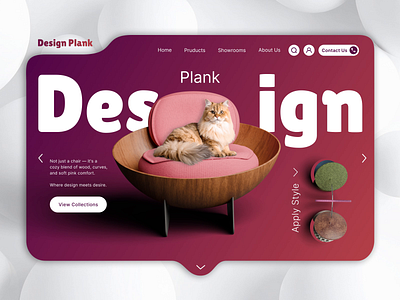 🪑 Design Plank – Interactive Furniture Customization UI 3d website design 3ddesign ai website design best website designs blender3d customfurniture dribbbleshowcase figmadesign furnituredesign interactive ui design modern website design 2025 opentowork productanimation uxuidesign webdesigninspiration