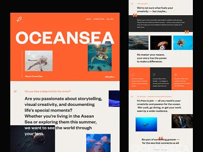 Ocean Sea Landing Page animal app beach beautiful biography branding creatures dashboard design fish geography hero landing page ocean savesea sea turtle ui ux