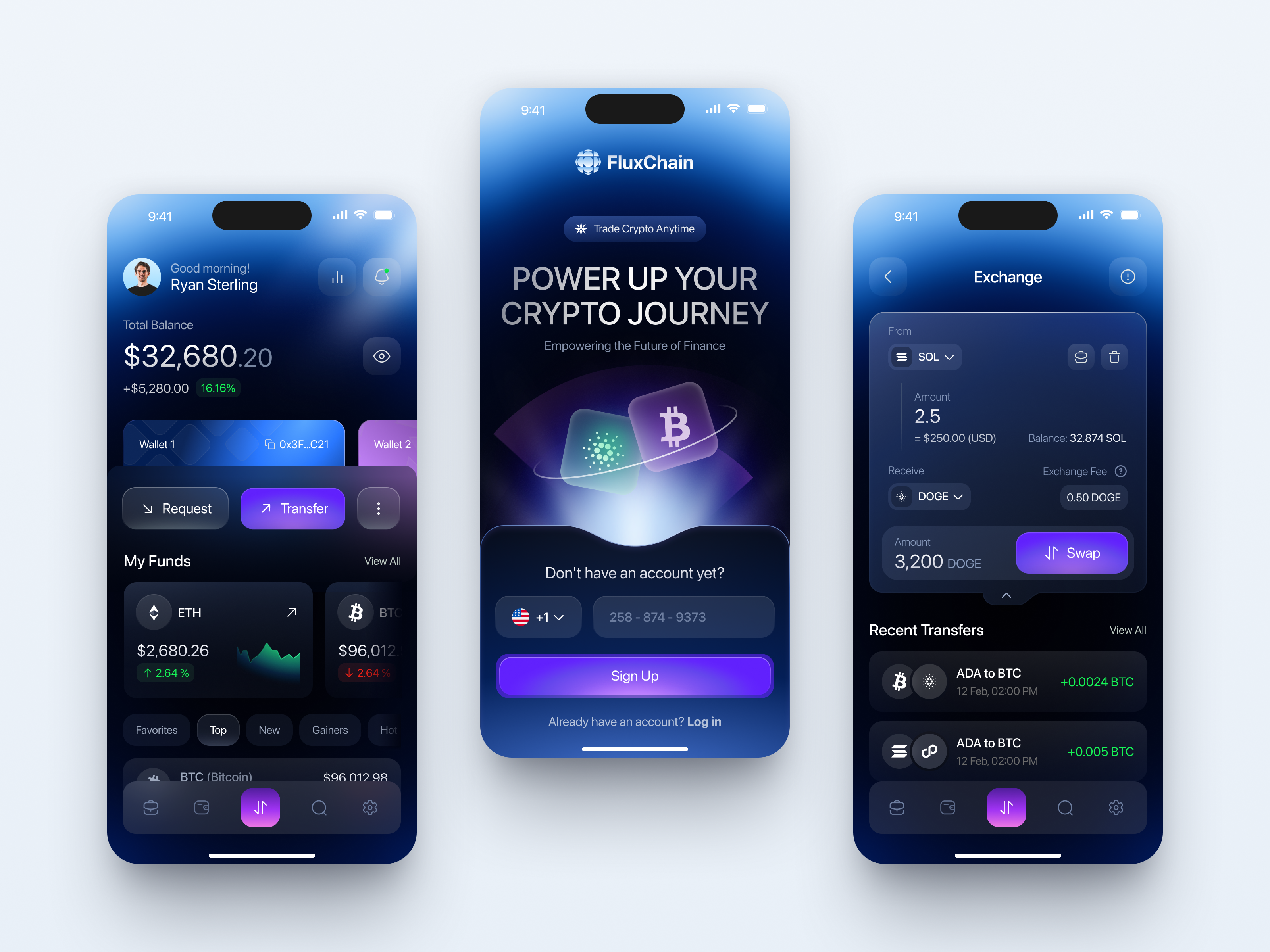 Example of Mobile design for Blockchain