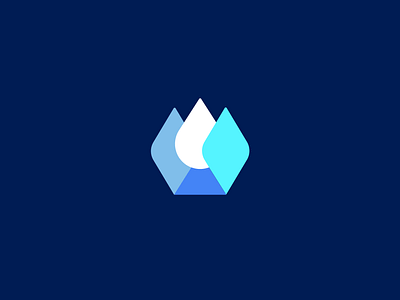 Water drop + Core blue center concept cool core data double meaning drop eco freezing ice iceberd logo logo for sale roxana niculescu servers startup technology tower water