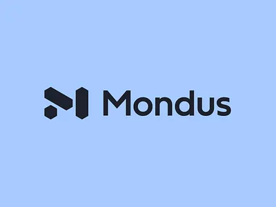 Mondus 3d abstract black logo block blockchain branding geometric identity igaming isometric logo logo design logo designer m m logo mark minimal branding modern mondus symbol