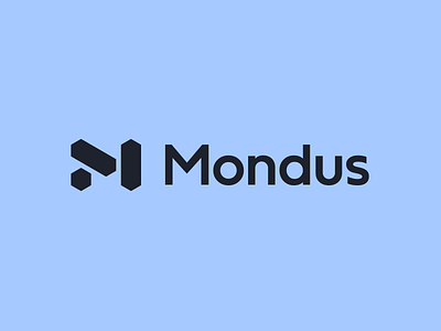 Mondus 3d abstract black logo block blockchain branding geometric identity igaming isometric logo logo design logo designer m m logo mark minimal branding modern mondus symbol