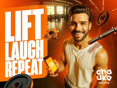Lift Laugh Repeat Gym Chain Ads ad affinity bodybuilder graphic design gym lift photoshop poster social media story training workout