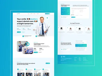 Dento Care – UX/UI Design for Dental Clinic | Landing page animation best dental website design clinic dental dental website dental website design dentist dentistry designkast doctor healthcare home page hospital landing page medical new dental website design nurse teeth tooth web design