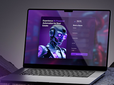 AI Agent Landing Page – Real Estate Automation Demo Booking graphic design ui ux
