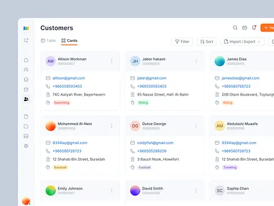 A simple, clear way to view and manage customer info customer dark dashboard figma light management mingcute saas ui ux web design