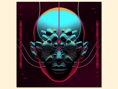 Module 017. airbrush alien cintiq creative dark design geometry head illustration illustrator module photoshop pixel portrait robot sci fi wacom