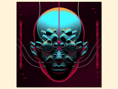 Module 017. airbrush alien cintiq creative dark design geometry head illustration illustrator module photoshop pixel portrait robot sci fi wacom