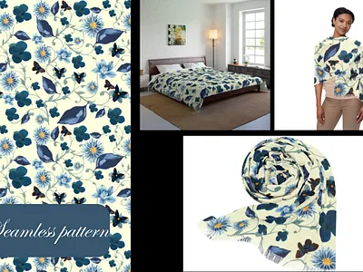 Seamless floral pattern apparel bedsheet botanical cute digital design dress fabric floral floral pattern flower graphic design illustration pattern print design seamless