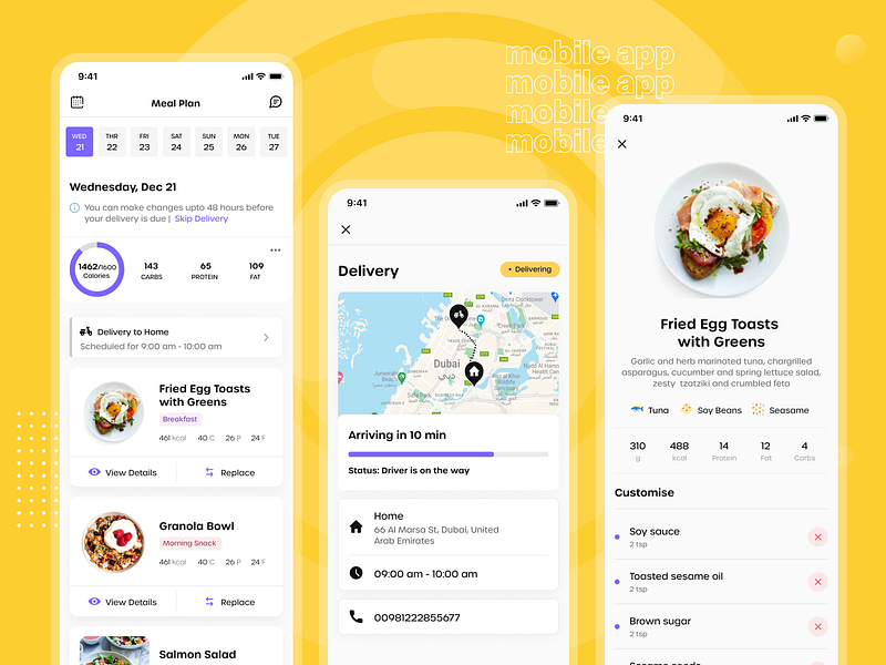 Delivery experience delivery design figma fitness food ios app meal meal plan product design ui