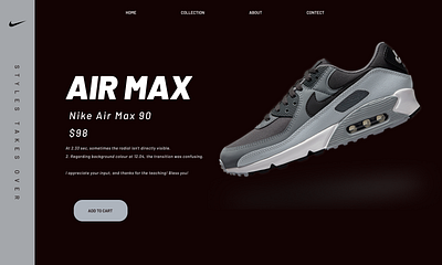 Nike Shoe Website Design 3d animation branding graphic design logo motion graphics ui