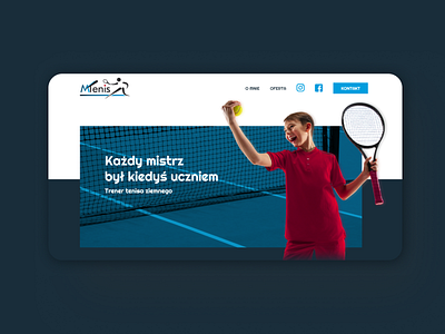 Tenis teacher onepage website adobe xd blue website concept design onepage design sport sport web sport web design sport website ui ux web website design