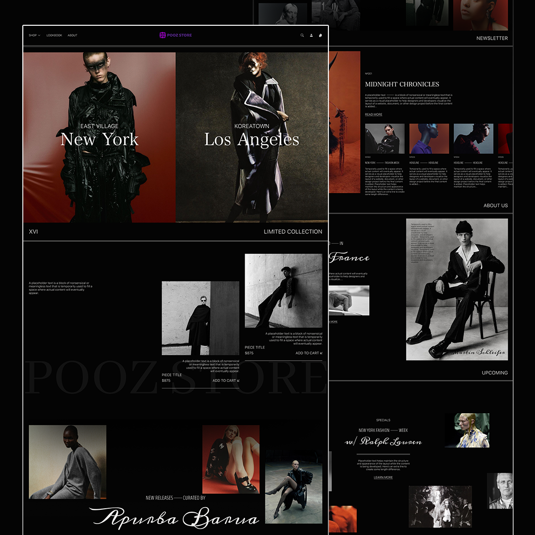 Fashion Website Design 3d animation branding graphic design logo motion graphics ui